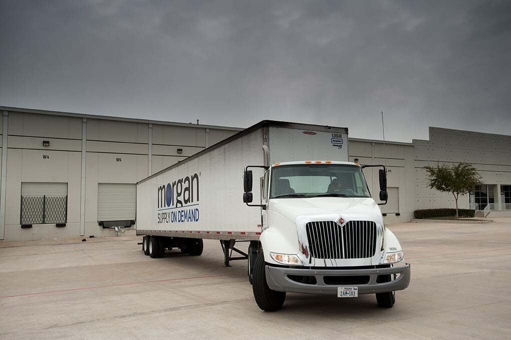 Morgan truck parked outside a Morgan facility